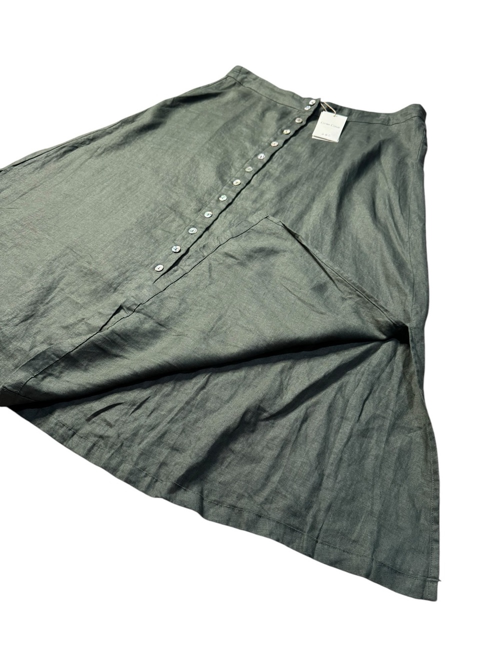 High-Rise Button-Front A-Line Maxi Skirt - Green - Picture 5 of 11